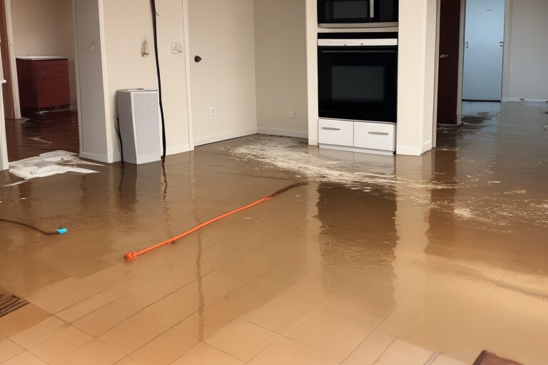 Water damage in apartment